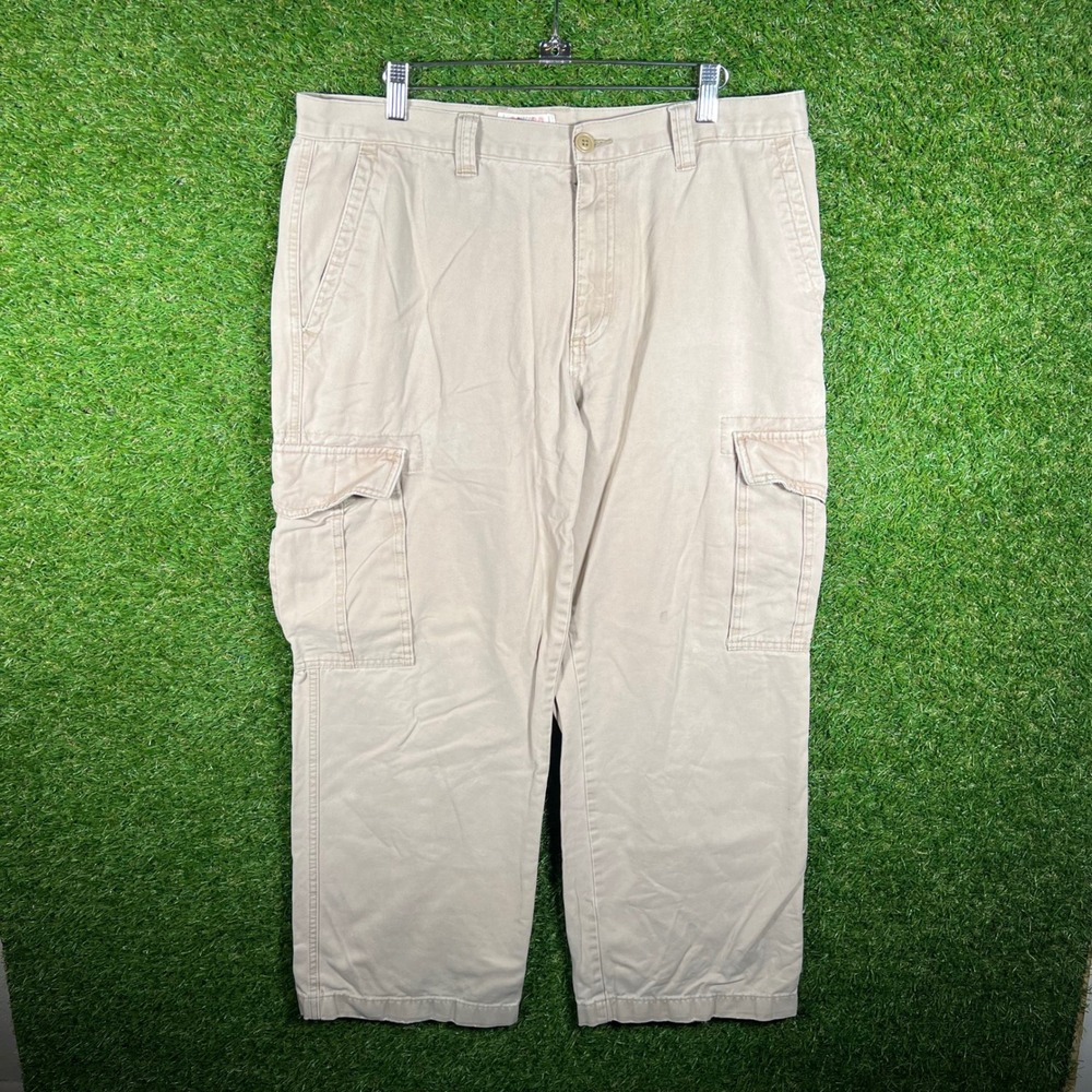 Gap Mens Khaki Tan Cotton Straight Leg Cargo Pants 36w 30L